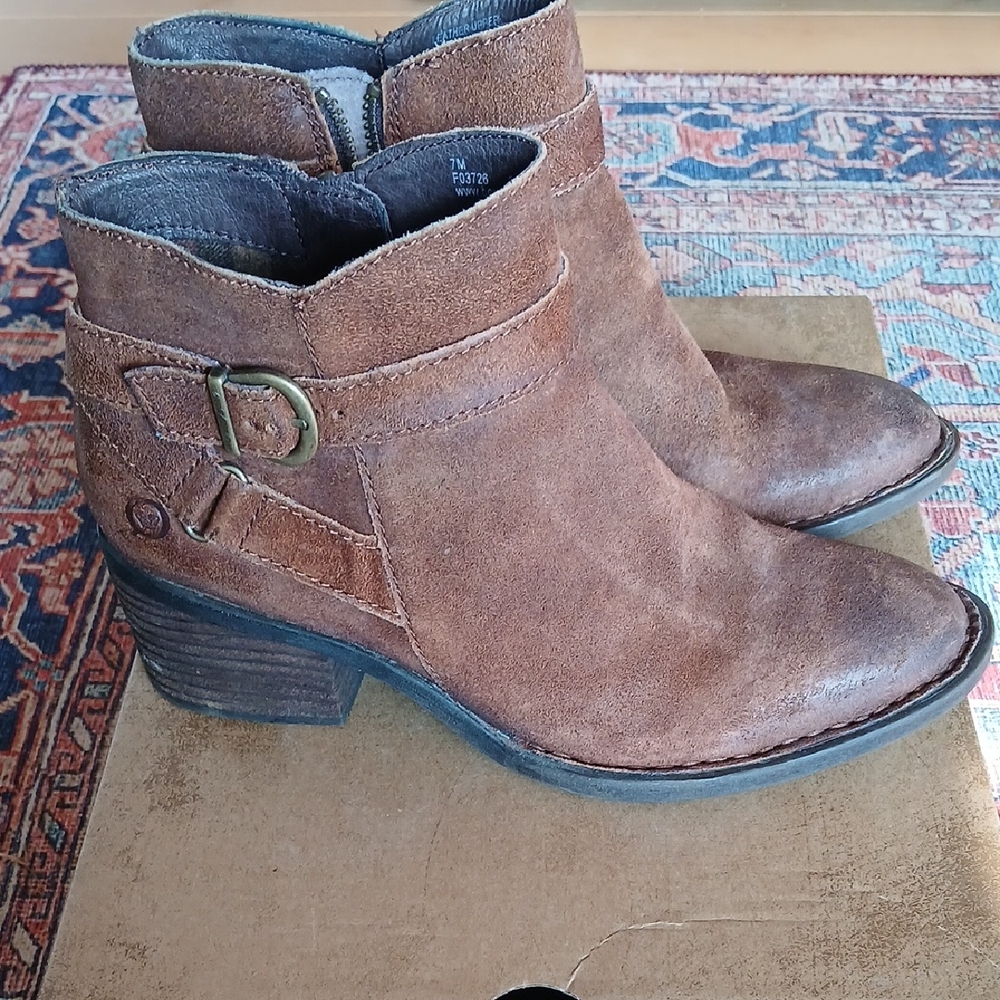 Born Tan Suede Ankle Booties